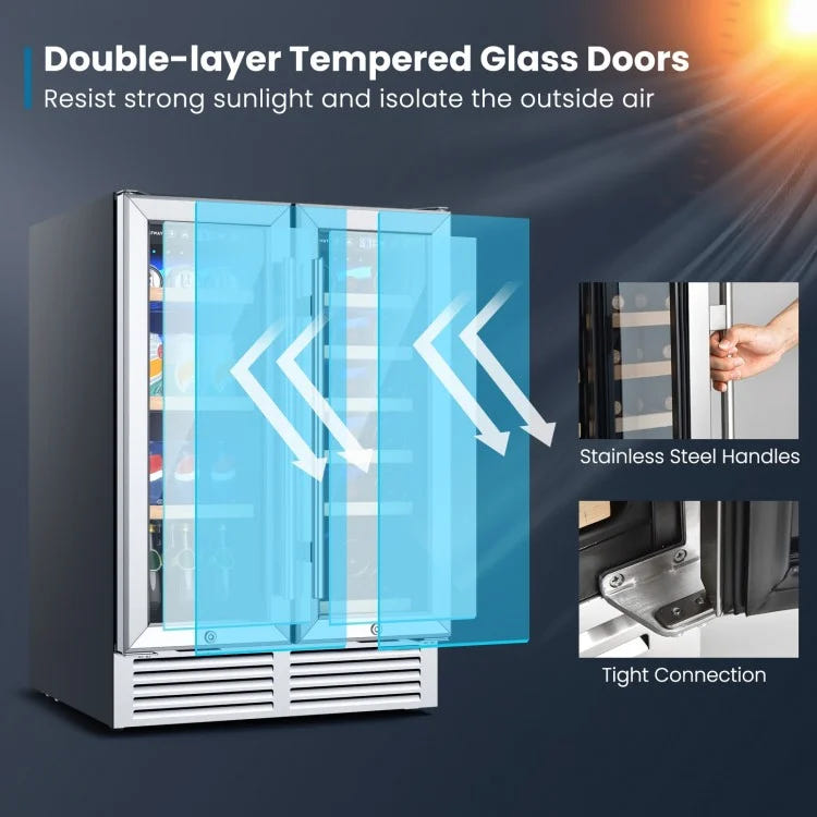 Costway 24" Dual Zone Wine and Beverage Cooler