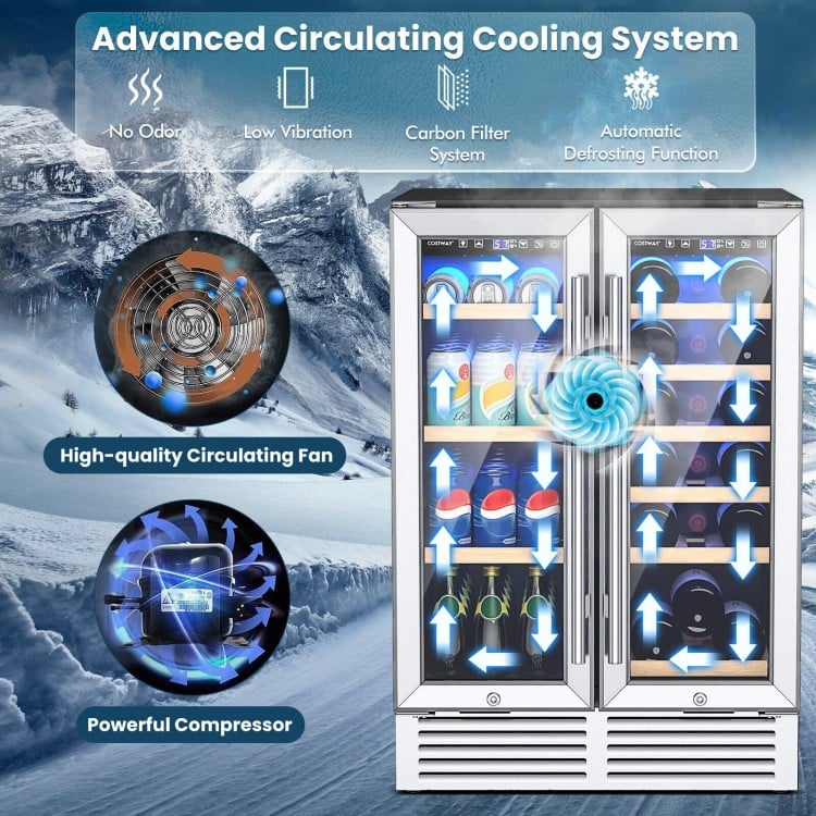 Costway 24" Dual Zone Wine and Beverage Cooler