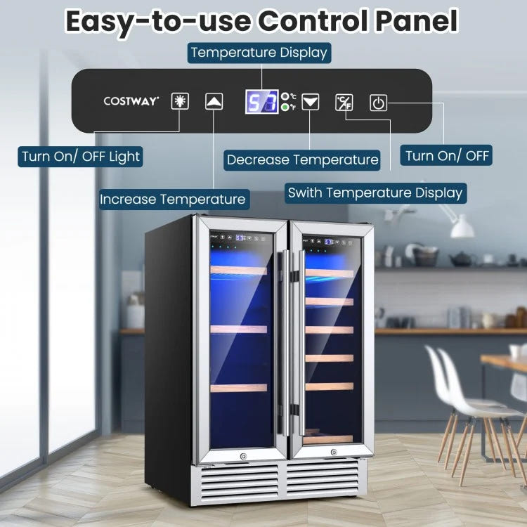 Costway 24" Dual Zone Wine and Beverage Cooler