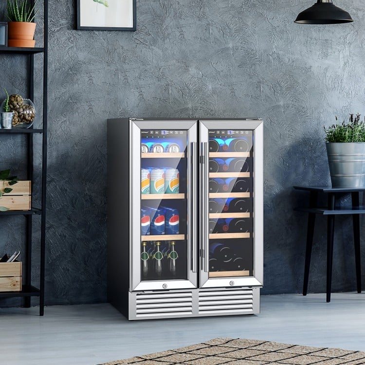 Costway 24" Dual Zone Wine and Beverage Cooler