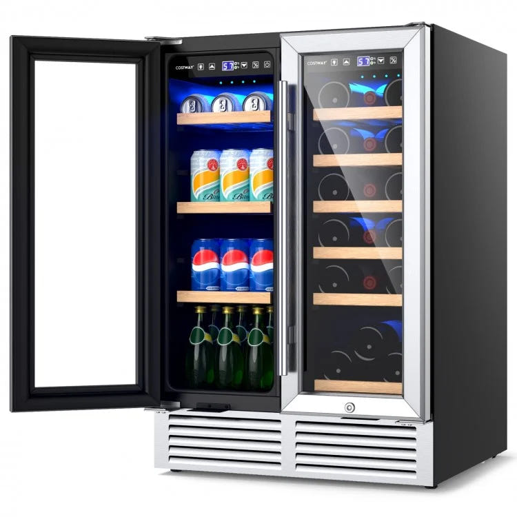Costway 24" Dual Zone Wine and Beverage Cooler
