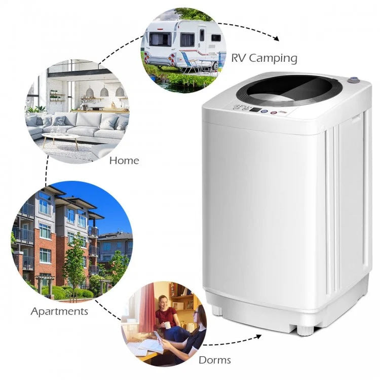 Costway 17" Portable Automatic Laundry Washing Machine with Drain Pump
