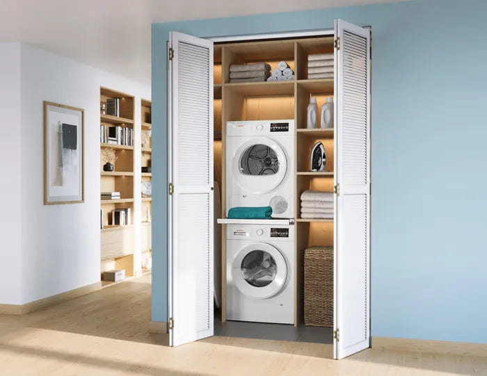 Bosch WPA12100UC Electric Dryer, 23 1/2 inch Width, 4 cu. ft. Capacity, 3 Temperature Settings, Stackable, White colour