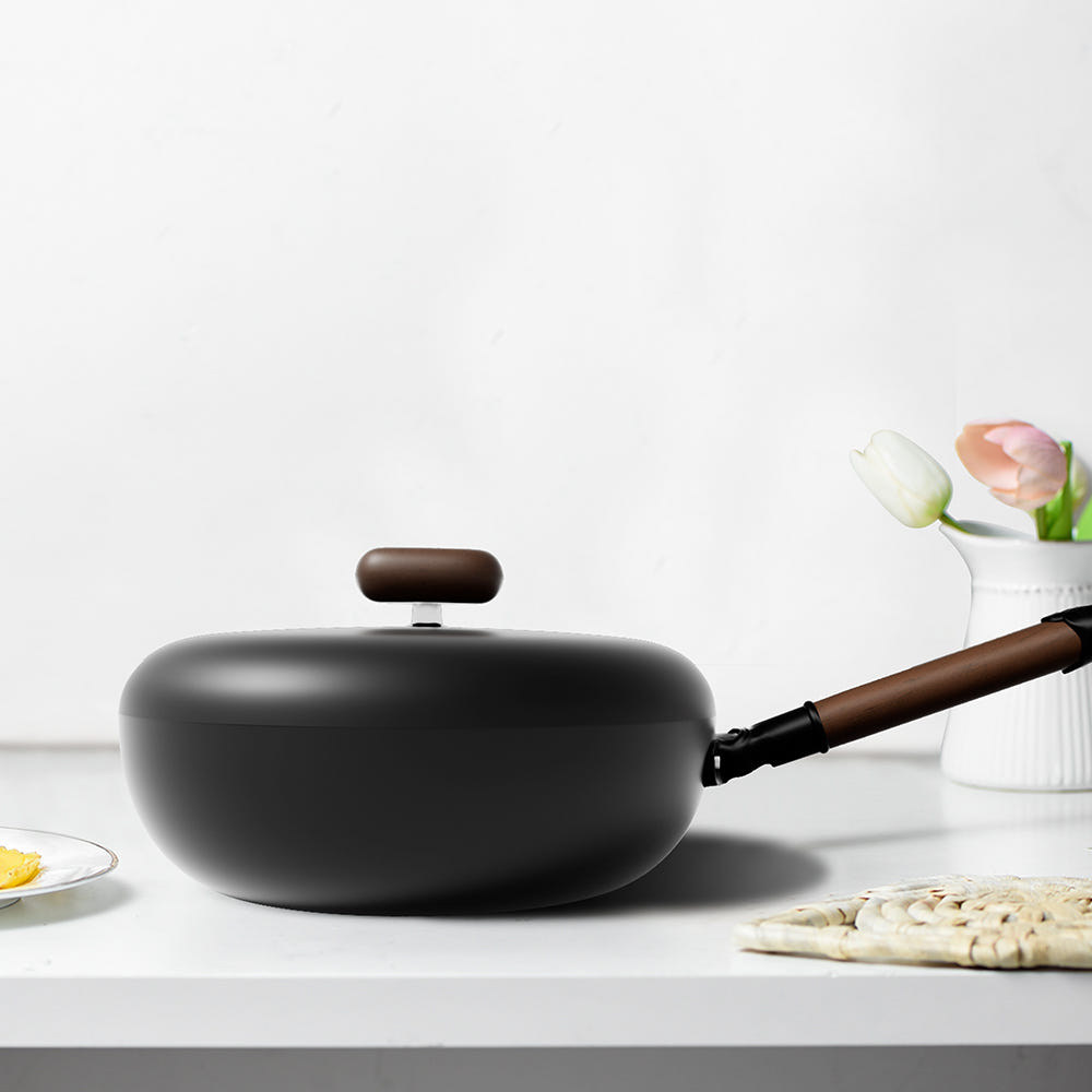 Velosan VE073-32Bl01 32cm Iron Fry Wok