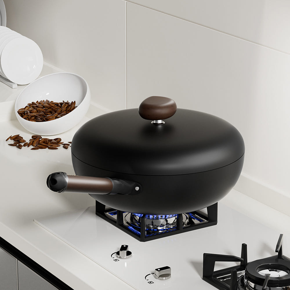 Velosan VE073-32Bl01 32cm Iron Fry Wok