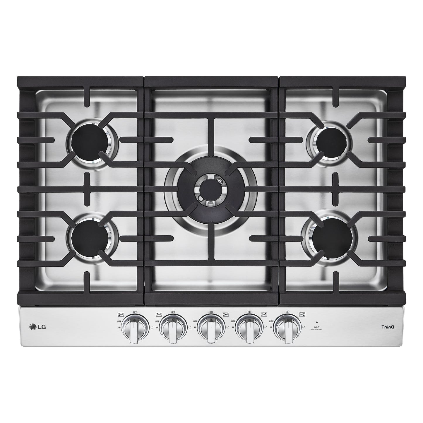 30” Smart Gas Cooktop with UltraHeat™ 22K BTU Dual Burner and LED Knobs CBGJ3027S