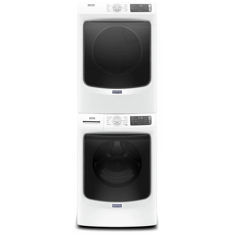 美泰克洗衣机 MHW5630HW 和电动烘干机 YMED5630HW 及堆叠套件 W10869845