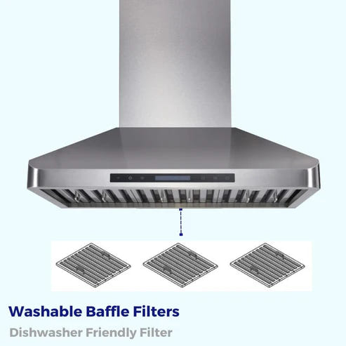 London 36" stainless steel wall-mounted range hoods