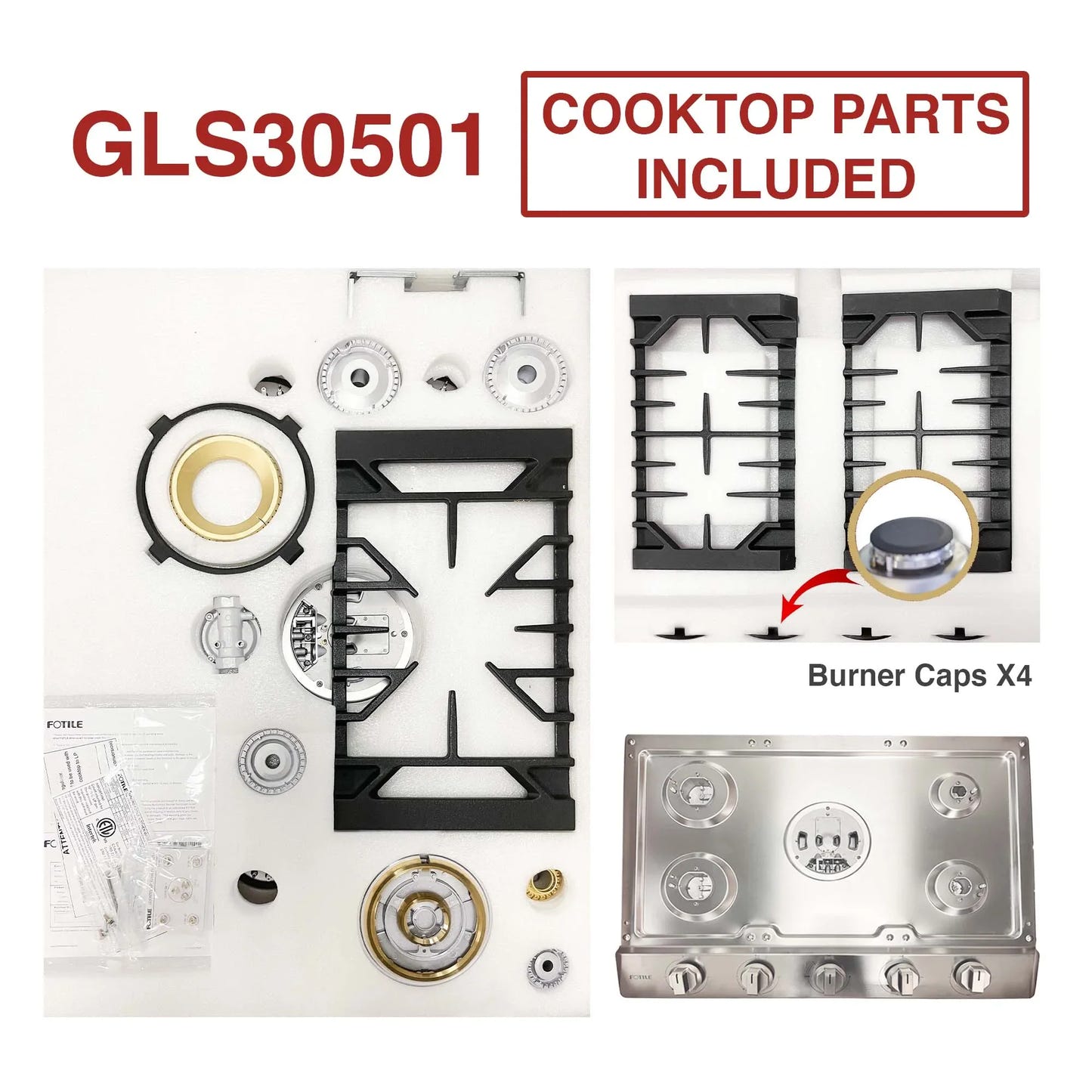 GLS30501 丨 30" Gas Cooktop