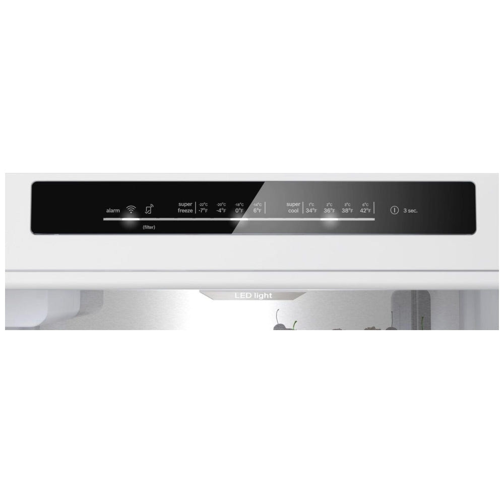 Bosch 800 Series B24CB80ESW Bottom Freezer Refrigerator, 24 inch Width, ENERGY STAR Certified, Counter Depth, 12 cu. ft. Capacity, Water Dispenser (Interior), Ice Dispenser (Freezer Located), White colour