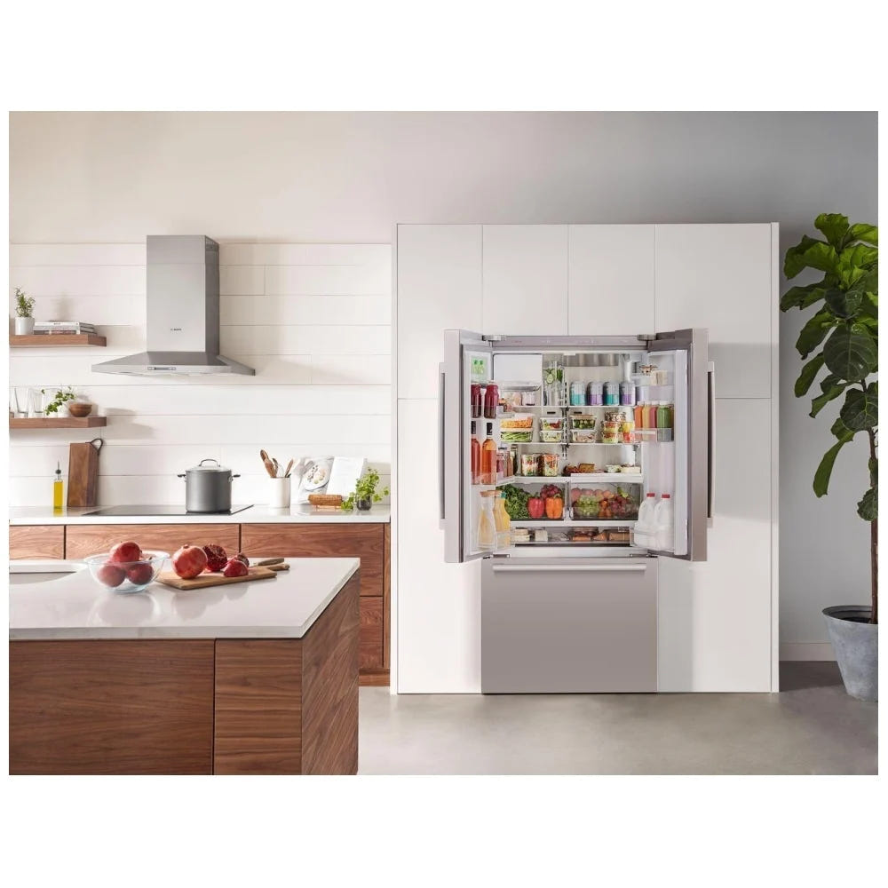 500 Series, French Door Bottom Mount, 36'', Brushed steel anti-fingerprint B36CD50SNS