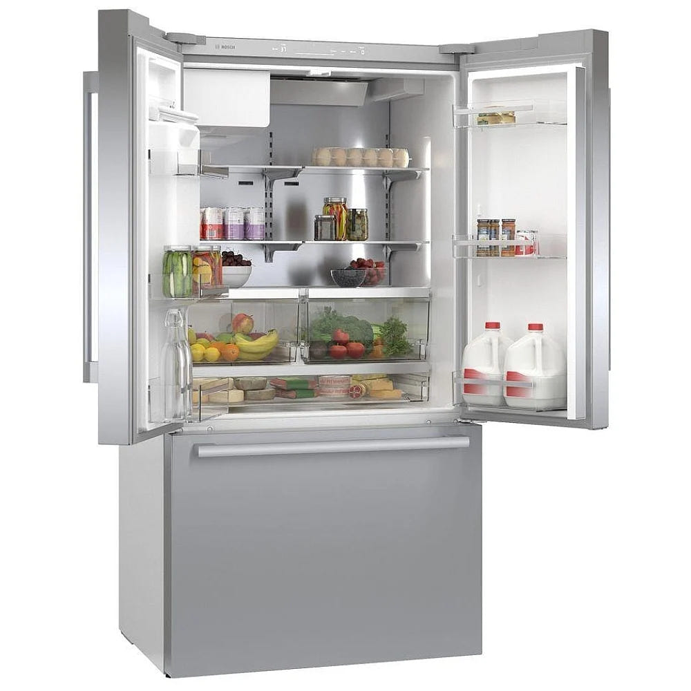 500 Series, French Door Bottom Mount, 36'', Brushed steel anti-fingerprint B36CD50SNS