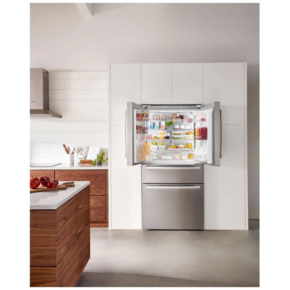 800 Series, French Door Bottom Mount, 36'', Brushed steel anti-fingerprint B36CL80SNS