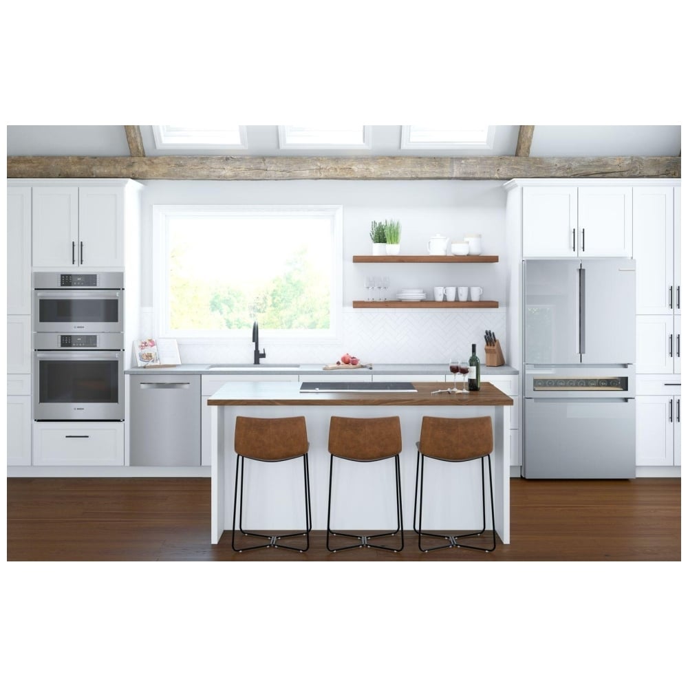 800 Series, French Door Bottom Mount Refrigerator, Glass door, 36, Stainless Steel B36CL81ENG