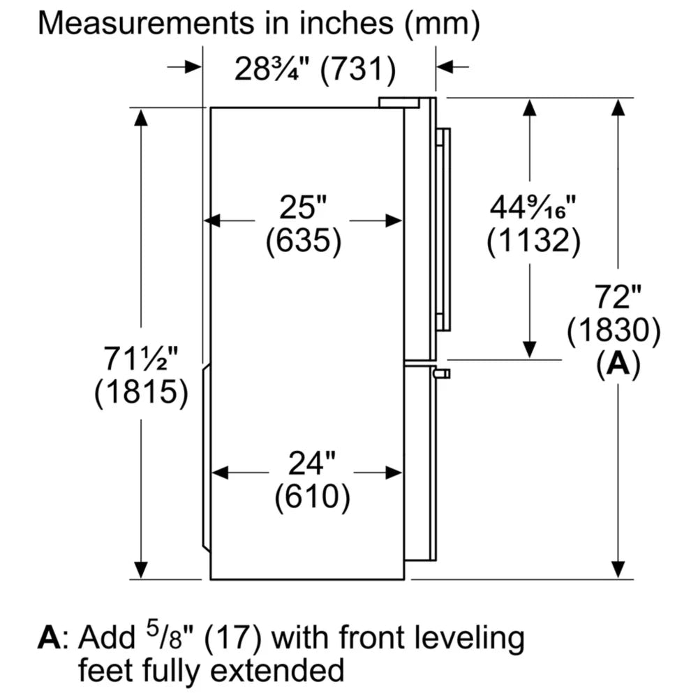 800 Series, French Door Bottom Mount, 36'', Brushed black steel anti-fingerprint B36CT80SNB