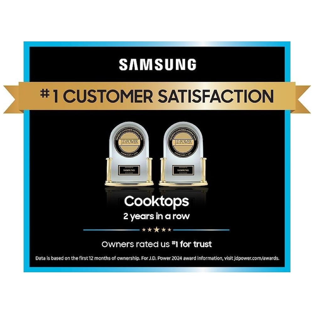 Samsung CC70F30S2DAA Induction Cooktop, 30 inch Exterior Width, 4 Burners, 4,300 Watts