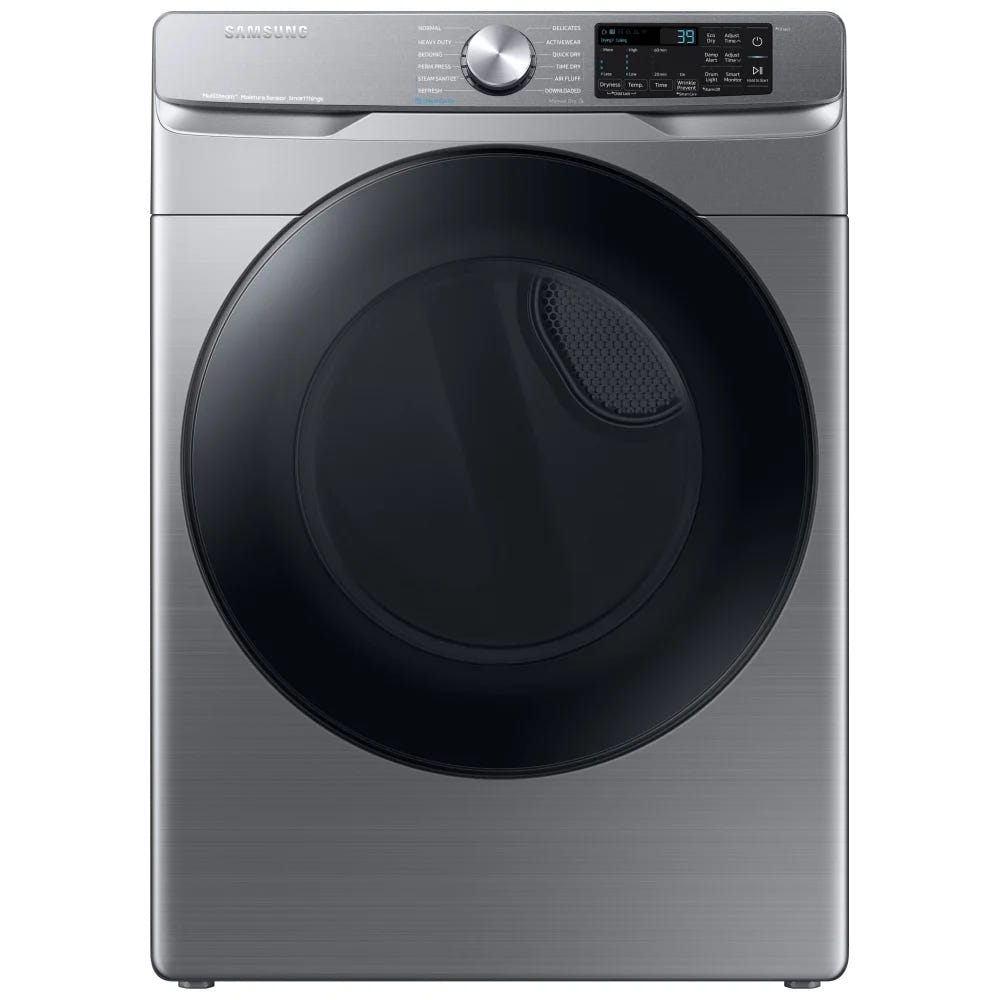 Samsung DVG45B6305P - DVG45B6305P/AC Gas Dryer, 7.5 cu. ft. Dryer Capacity, Steam Clean, 5 Temperature Settings, Stackable, Steel Drum, Wifi Enabled, Grey colour
