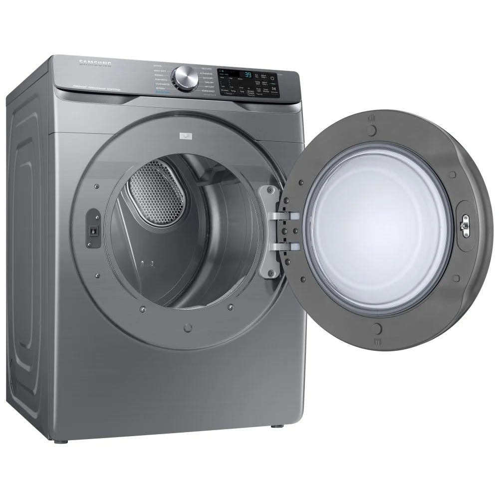 Samsung DVG45B6305P - DVG45B6305P/AC Gas Dryer, 7.5 cu. ft. Dryer Capacity, Steam Clean, 5 Temperature Settings, Stackable, Steel Drum, Wifi Enabled, Grey colour