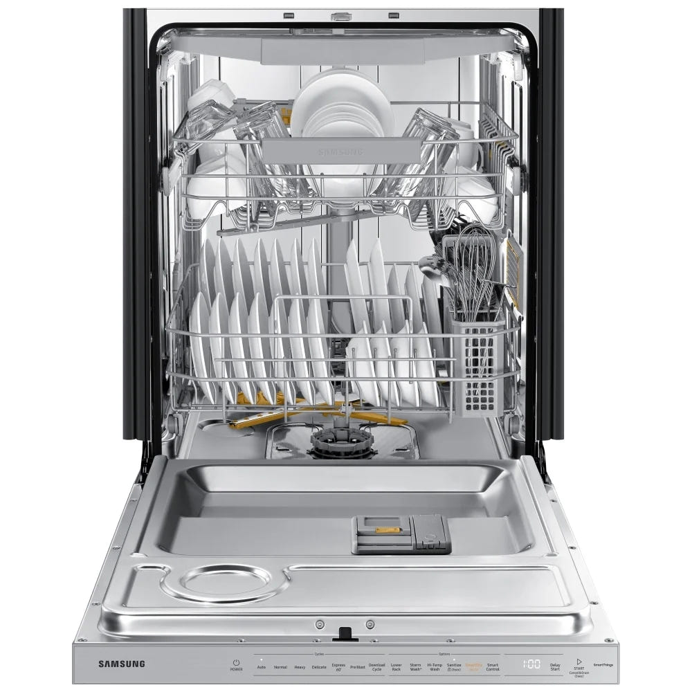 Samsung Bespoke DW80B7070US - DW80B7070US/AC Dishwasher, 24 inch Exterior Width, 42 dB Decibel Level, Fully Integrated, Stainless Steel (Interior), 7 Wash Cycles, 15 Capacity (Place Settings), Wifi Enabled,