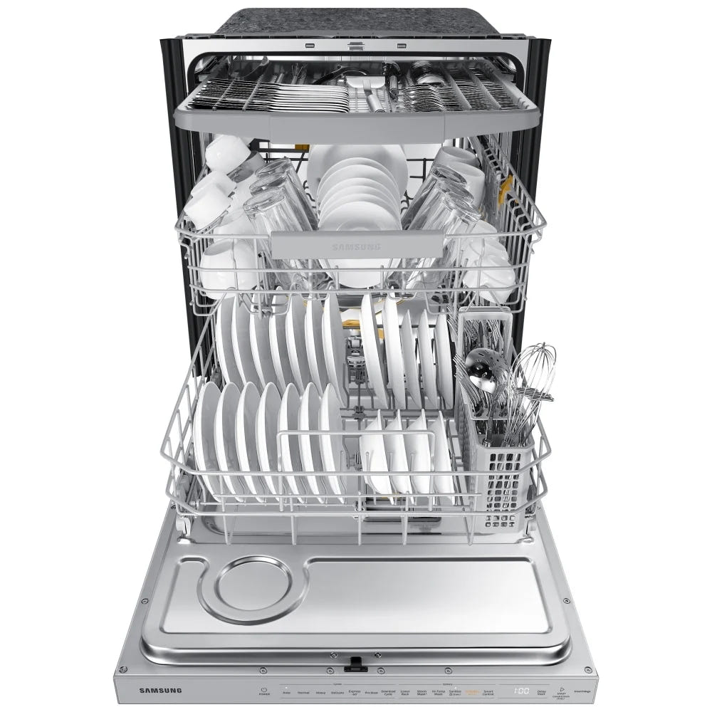 Samsung Bespoke DW80B7070US - DW80B7070US/AC Dishwasher, 24 inch Exterior Width, 42 dB Decibel Level, Fully Integrated, Stainless Steel (Interior), 7 Wash Cycles, 15 Capacity (Place Settings), Wifi Enabled,