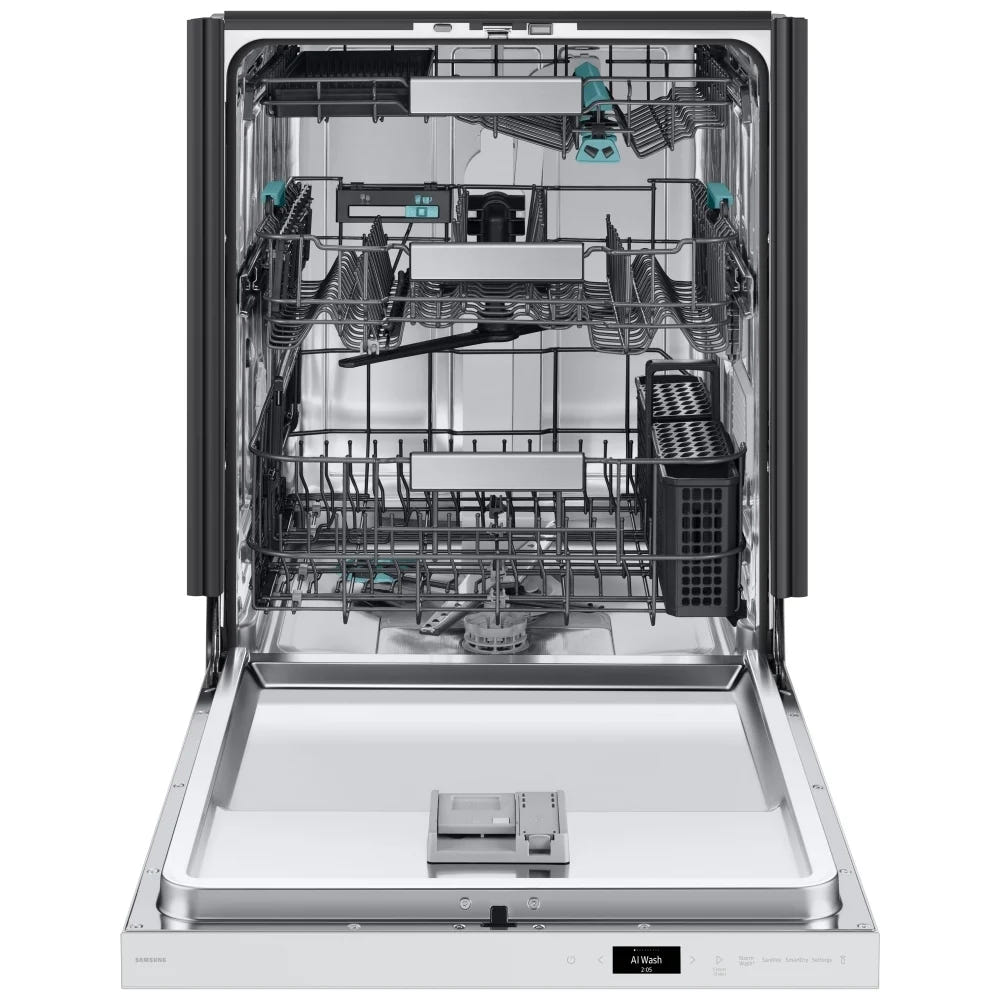 Samsung DW90F89T0U12AA Dishwasher, 24 inch Exterior Width, 38 dB Decibel Level, Fully Integrated, Stainless Steel (Interior), 10 Wash Cycles, 16 Capacity (Place Settings), Wifi Enabled, White colour