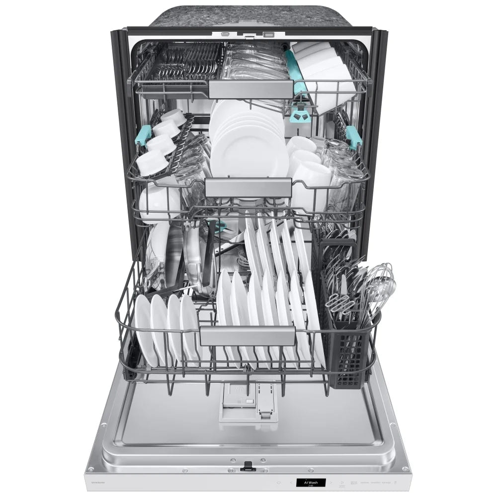Samsung DW90F89T0U12AA Dishwasher, 24 inch Exterior Width, 38 dB Decibel Level, Fully Integrated, Stainless Steel (Interior), 10 Wash Cycles, 16 Capacity (Place Settings), Wifi Enabled, White colour