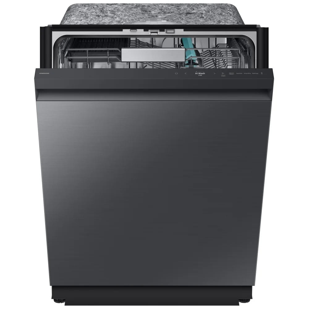 Samsung DW90F89T0UMTAA Dishwasher, 24 inch Exterior Width, 38 dB Decibel Level, Fully Integrated, Stainless Steel (Interior), 10 Wash Cycles, 16 Capacity (Place Settings), Wifi Enabled, Matt Black Steel colour