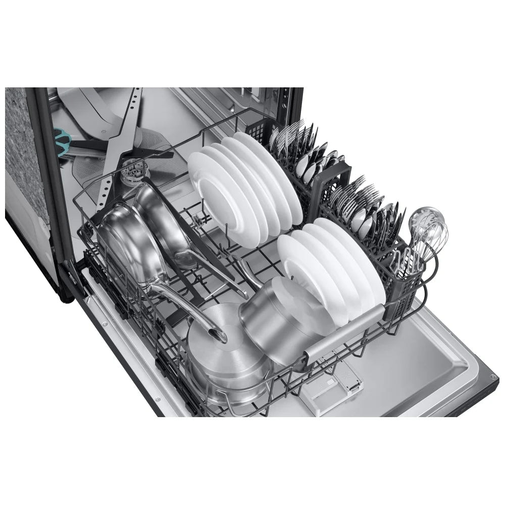 Samsung DW90F89T0UMTAA Dishwasher, 24 inch Exterior Width, 38 dB Decibel Level, Fully Integrated, Stainless Steel (Interior), 10 Wash Cycles, 16 Capacity (Place Settings), Wifi Enabled, Matt Black Steel colour