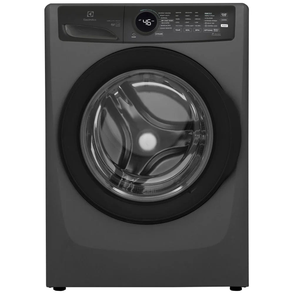 Electrolux ELFW7437AT Front Load Washer, ENERGY STAR Certified, 5.2 cu. ft. Washer Capacity, 1,300 RPM Washer Spin Speed, 7 Wash Cycles, 5 Temperature Settings, Water Heater, Steam Clean, Titanium colour
