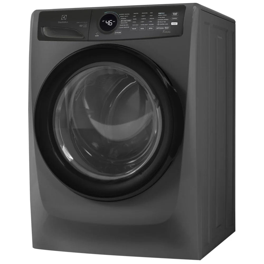 Electrolux ELFW7437AT Front Load Washer, ENERGY STAR Certified, 5.2 cu. ft. Washer Capacity, 1,300 RPM Washer Spin Speed, 7 Wash Cycles, 5 Temperature Settings, Water Heater, Steam Clean, Titanium colour