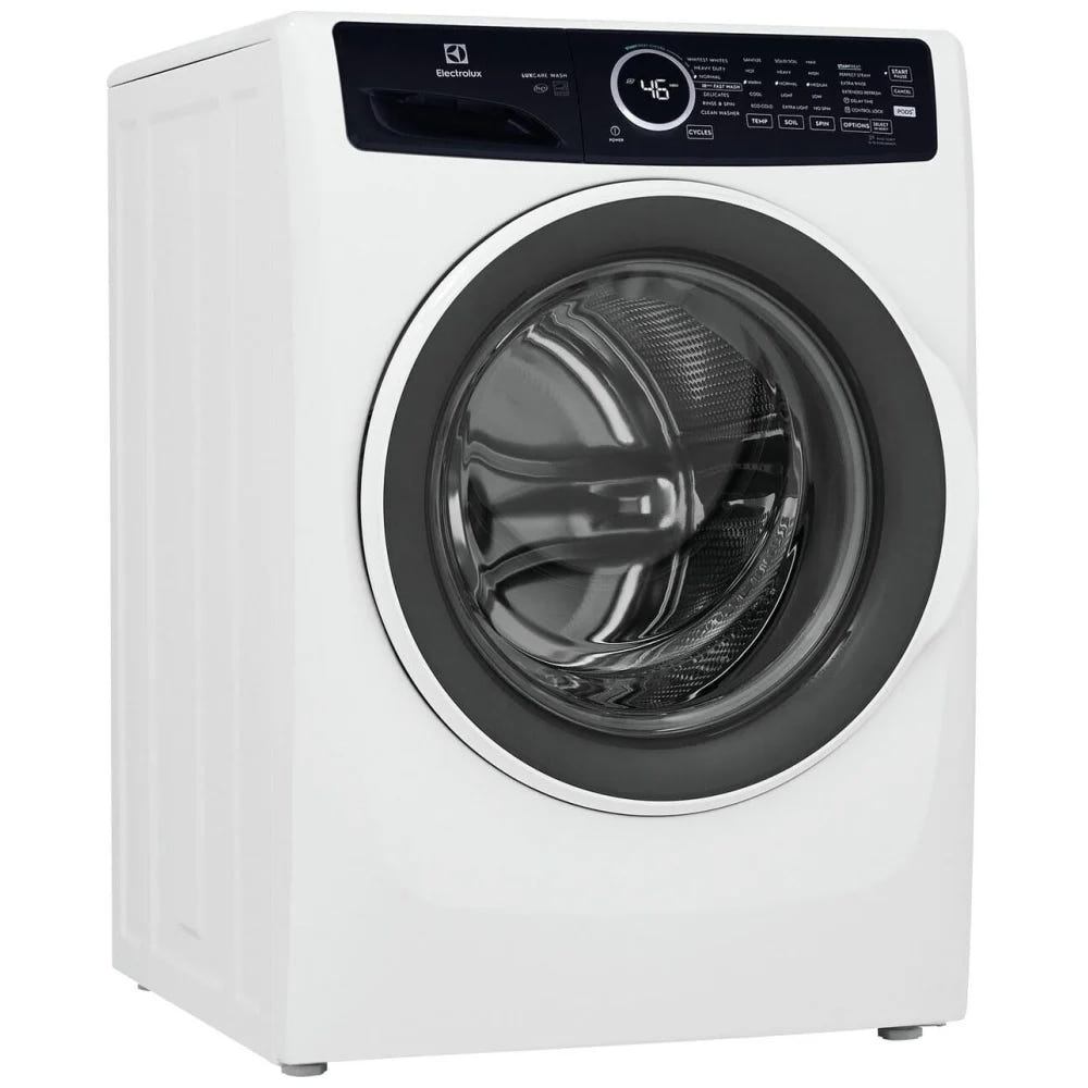 Electrolux ELFW7437AW Front Load Washer, ENERGY STAR Certified, 5.2 cu. ft. Washer Capacity, 1,300 RPM Washer Spin Speed, 7 Wash Cycles, 5 Temperature Settings, Water Heater, Steam Clean, White colour