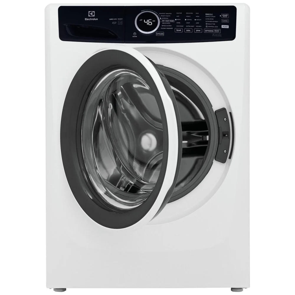 Electrolux ELFW7437AW Front Load Washer, ENERGY STAR Certified, 5.2 cu. ft. Washer Capacity, 1,300 RPM Washer Spin Speed, 7 Wash Cycles, 5 Temperature Settings, Water Heater, Steam Clean, White colour