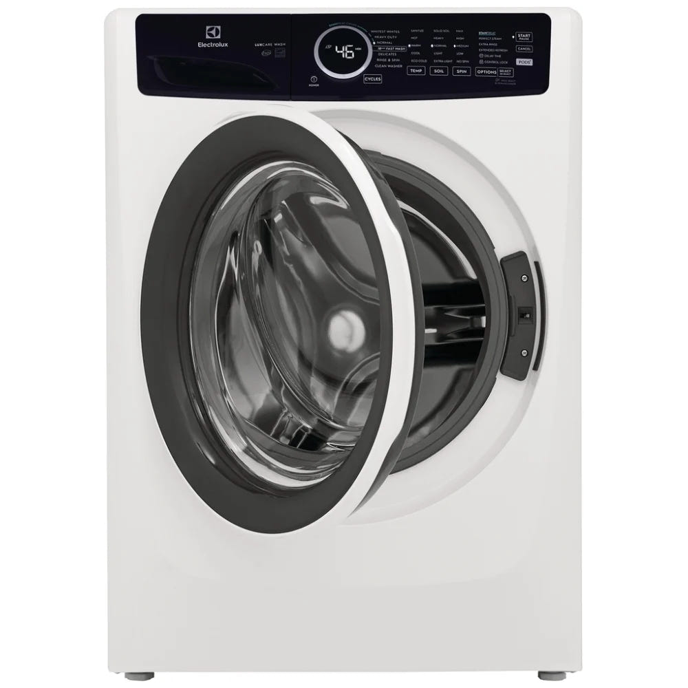 Electrolux ELFW7437AW Front Load Washer, ENERGY STAR Certified, 5.2 cu. ft. Washer Capacity, 1,300 RPM Washer Spin Speed, 7 Wash Cycles, 5 Temperature Settings, Water Heater, Steam Clean, White colour