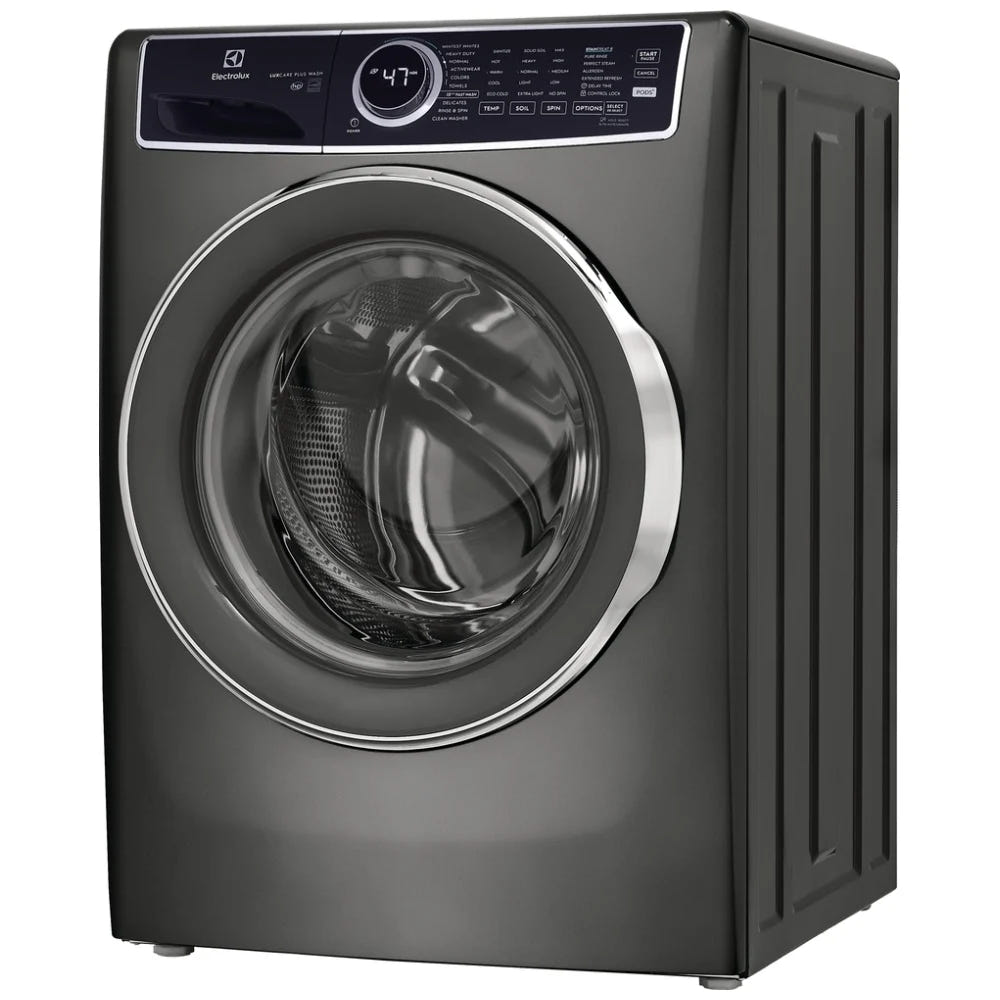 Electrolux ELFW7537AT Front Load Washer, ENERGY STAR Certified, 5.2 cu. ft. Washer Capacity, 10 Wash Cycles, 5 Temperature Settings, Steam Clean, 1300 RPM Washer Spin Speed, Water Heater, Titanium colour