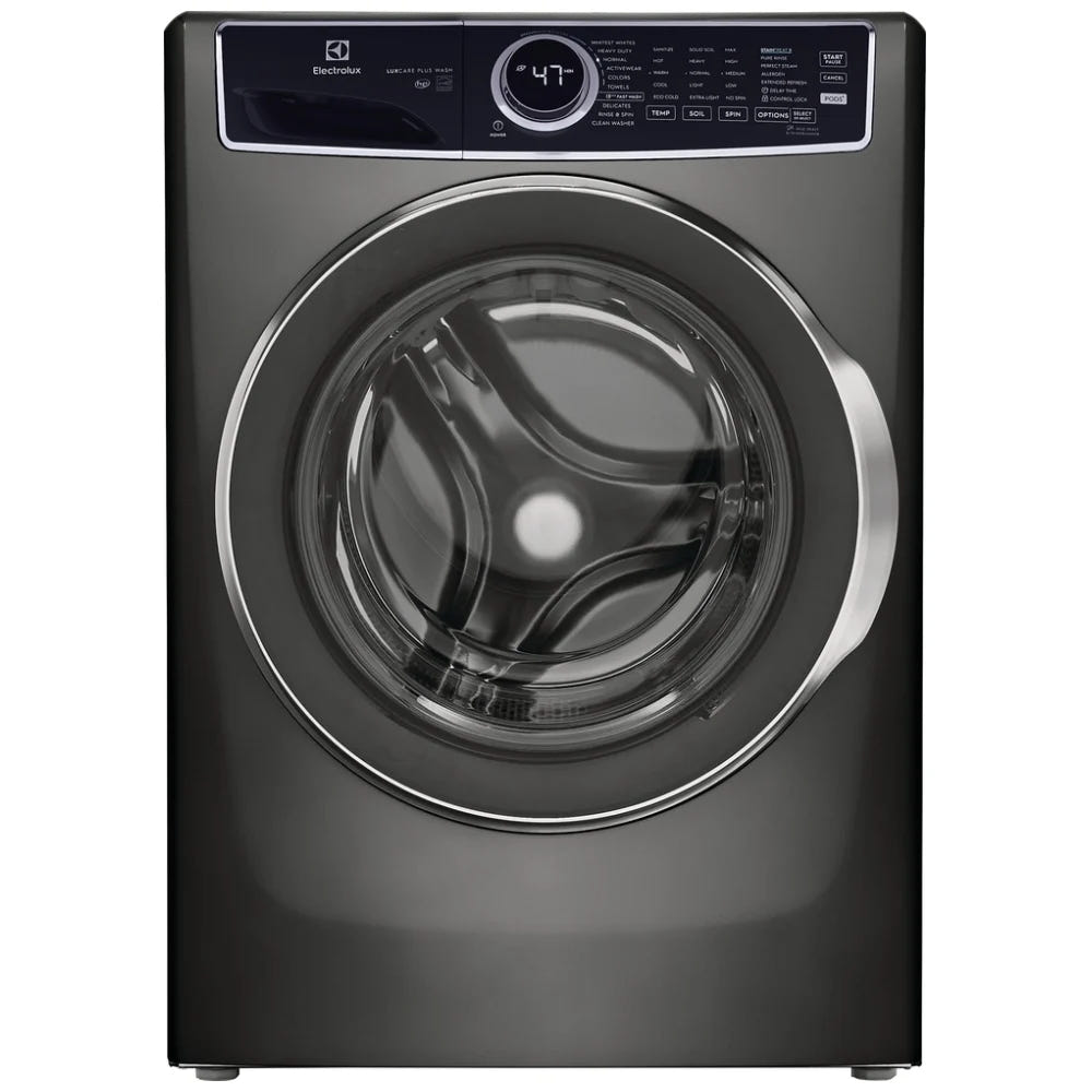 Electrolux ELFW7537AT Front Load Washer, ENERGY STAR Certified, 5.2 cu. ft. Washer Capacity, 10 Wash Cycles, 5 Temperature Settings, Steam Clean, 1300 RPM Washer Spin Speed, Water Heater, Titanium colour