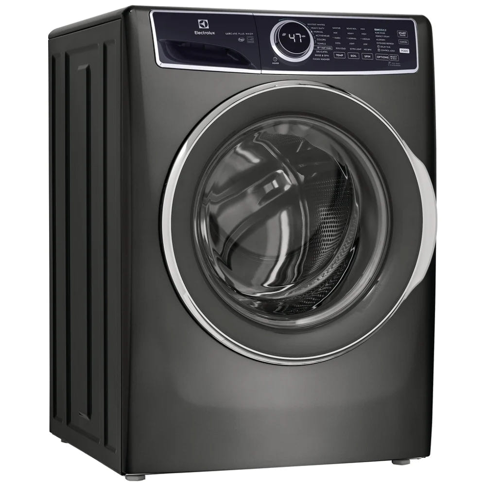 Electrolux ELFW7537AT Front Load Washer, ENERGY STAR Certified, 5.2 cu. ft. Washer Capacity, 10 Wash Cycles, 5 Temperature Settings, Steam Clean, 1300 RPM Washer Spin Speed, Water Heater, Titanium colour