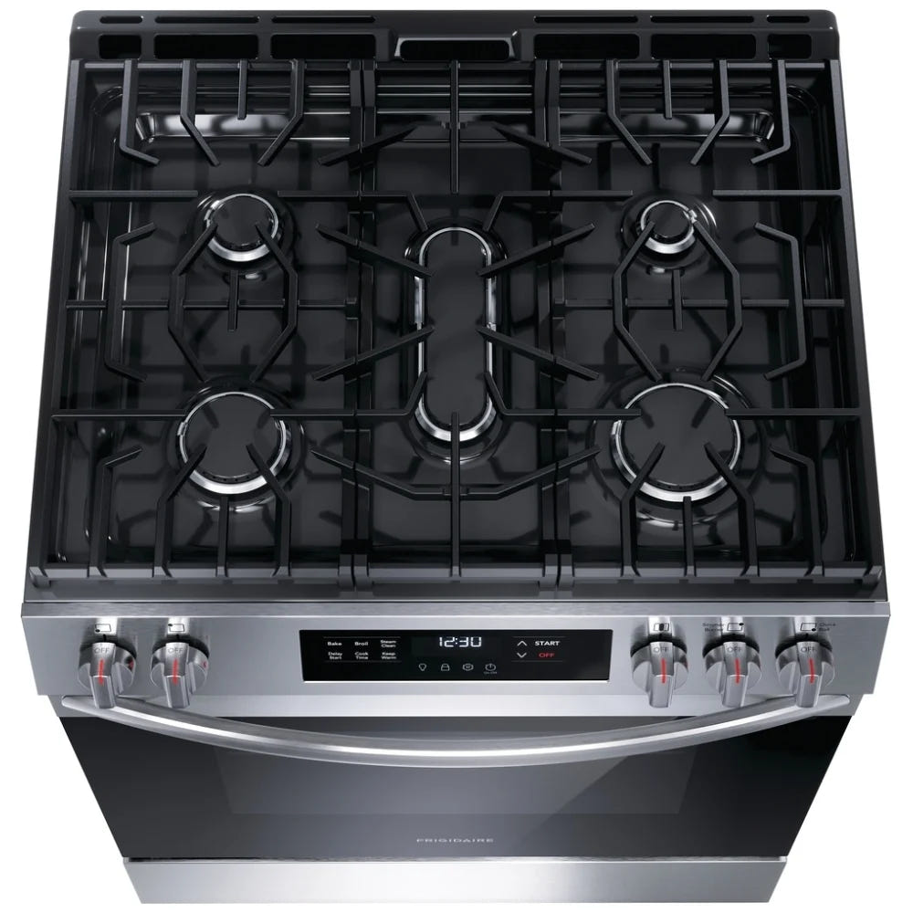 Frigidaire 30" Front Control Gas Ranges with Quick Boil FCFG3062AS