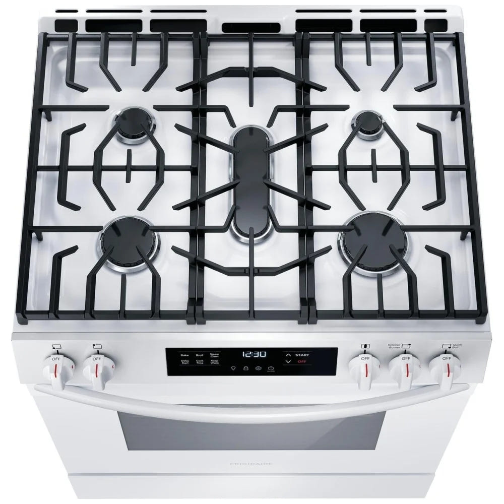 Frigidaire 30" Front Control Gas Ranges with Quick Boil FCFG3062AW