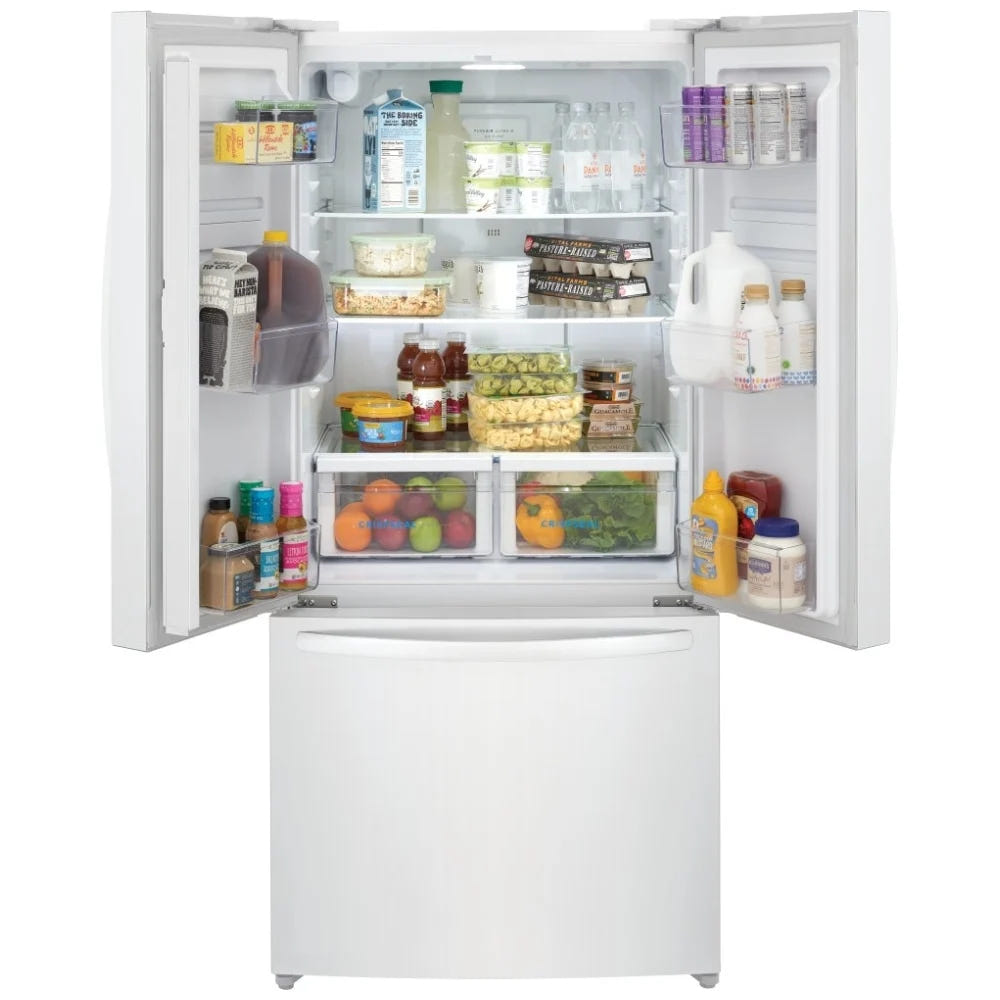 Frigidaire FRFG1723AW Counter Depth French Door Refrigerator, 32 inch Width, 17.6 cu. ft. Capacity, Counter Depth, Ice Dispenser (Freezer Located), ENERGY STAR Certified, White colour