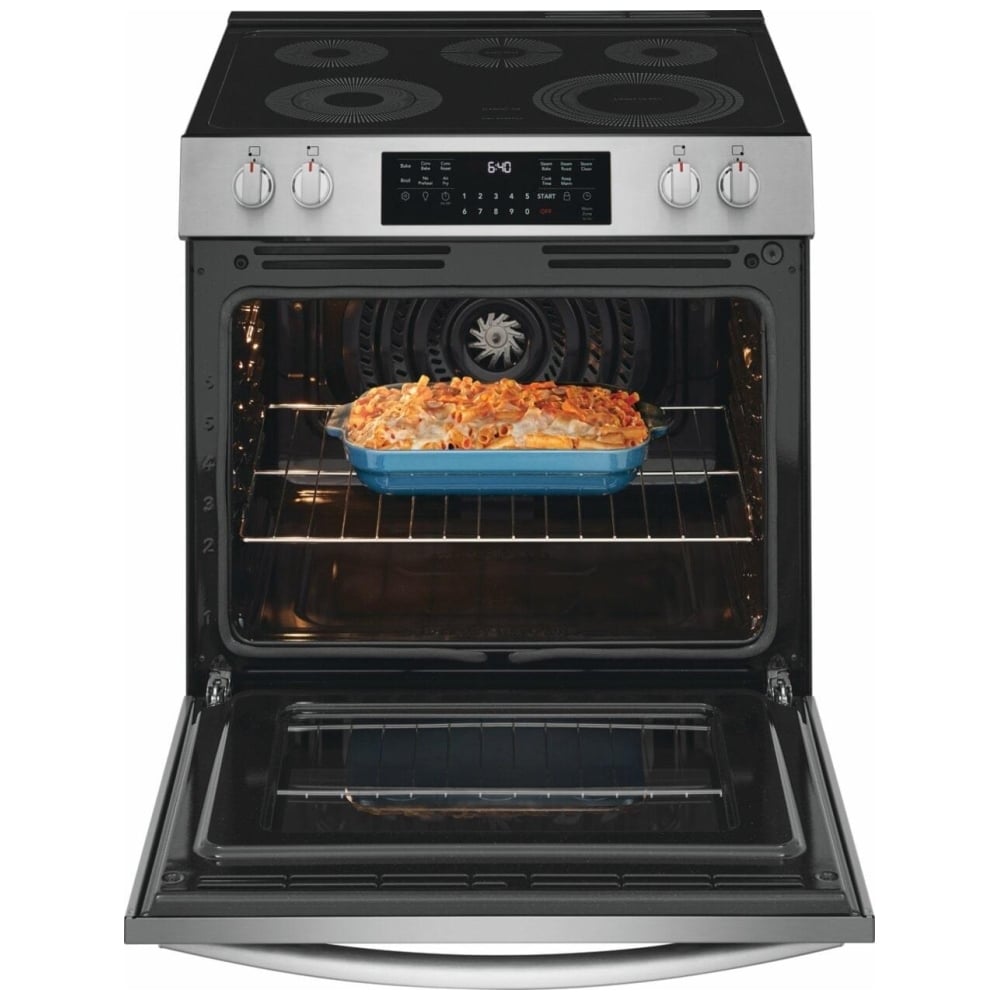Frigidaire Gallery GCFE305CBF Electric Range, 5.3 cu. ft. Capacity, 30 inch Exterior Width, Convection, 5 Burners, Stainless Steel