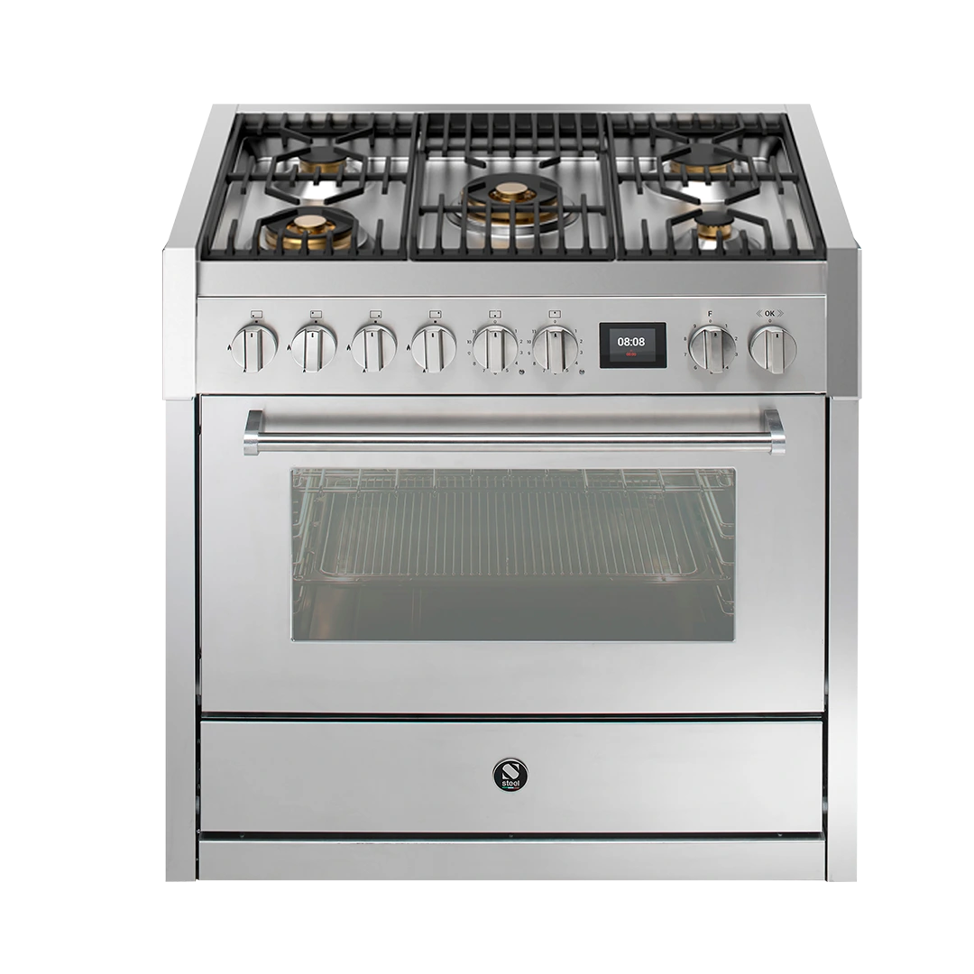 Steel 36” GENESI series - Dual fuel range - GQY9S-4M