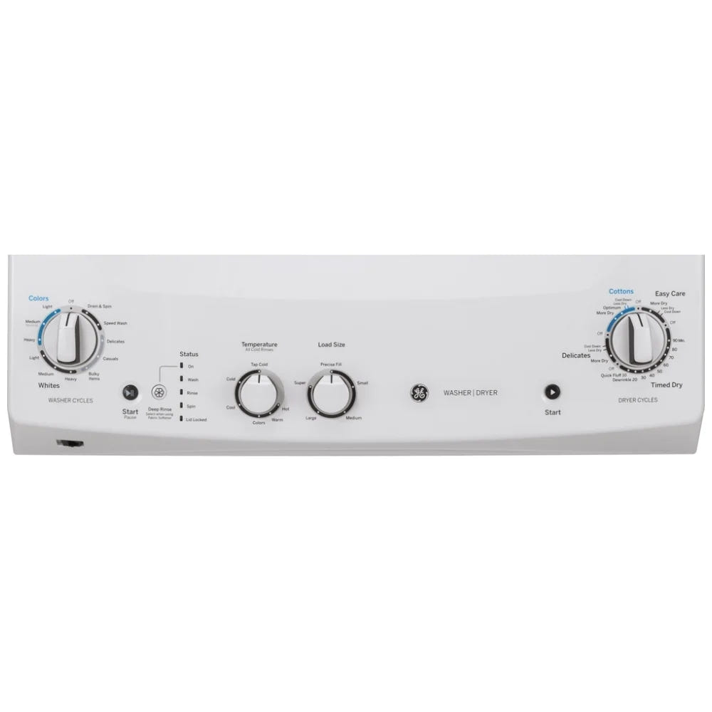 GE GUD27ESMMWW 27 inch Width Washer & Dryer Set