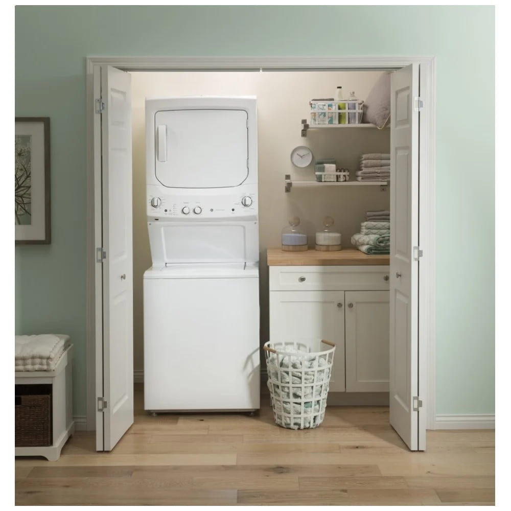 GE GUD27GSSMWW 27 inch Width Washer & Dryer Set