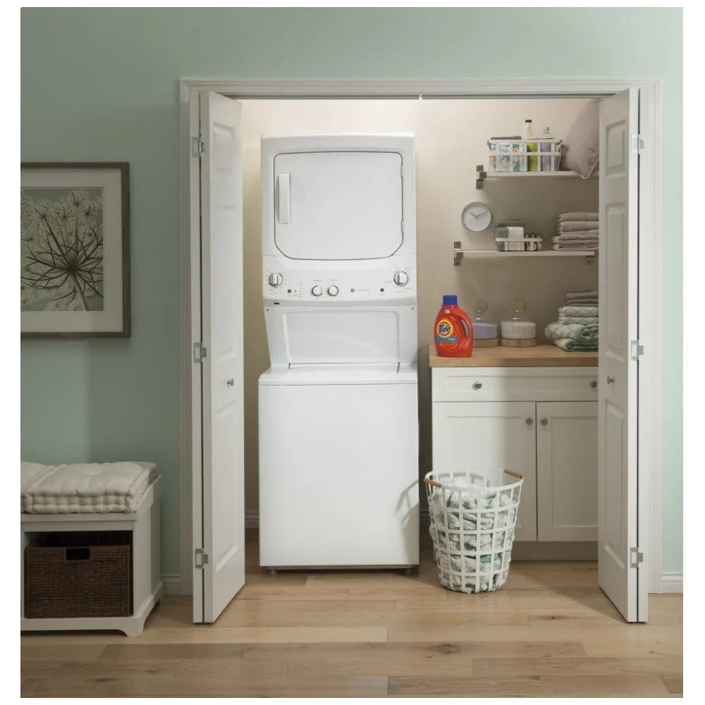 GE GUD27GSSMWW 27 inch Width Washer & Dryer Set
