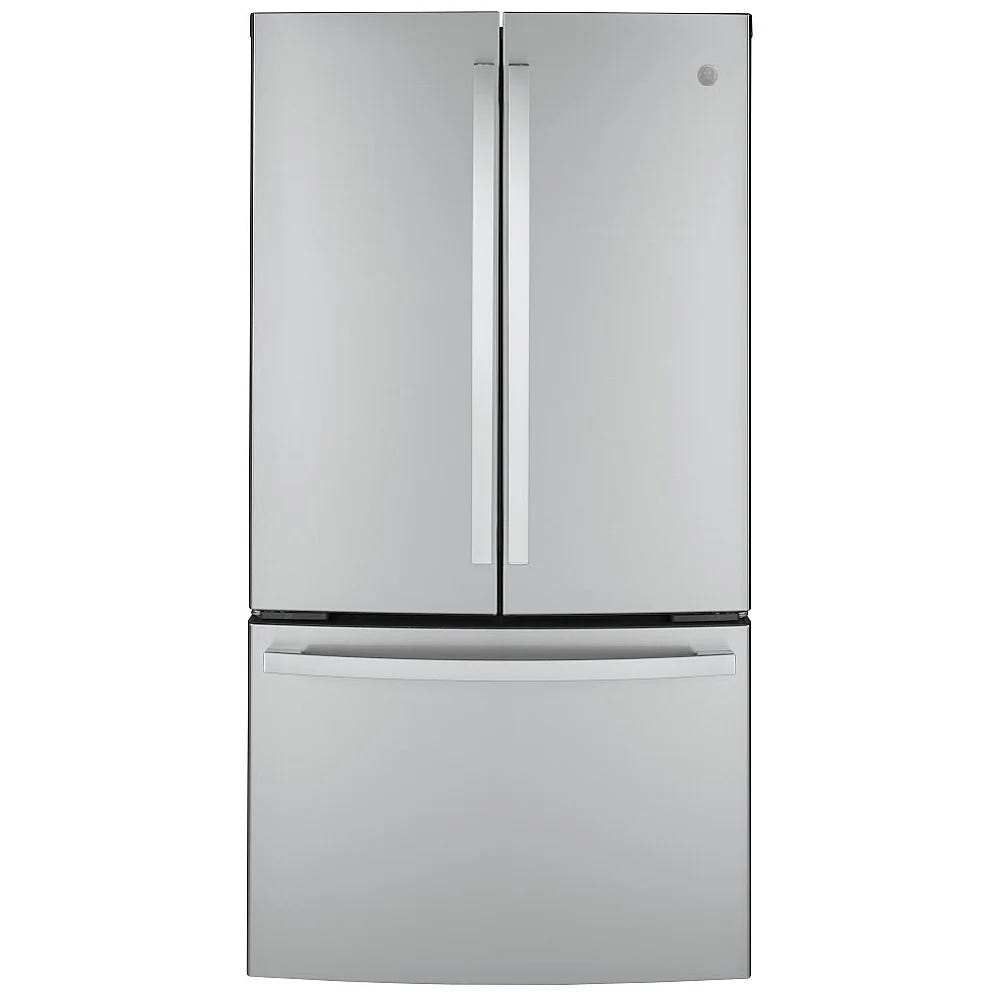 GE GWE23GYNFS Counter Depth French Door Refrigerator, 36 inch Width, ENERGY STAR Certified, Counter Depth, 23.1 cu. ft. Capacity, Ice Dispenser (Freezer Located), Stainless Steel colour