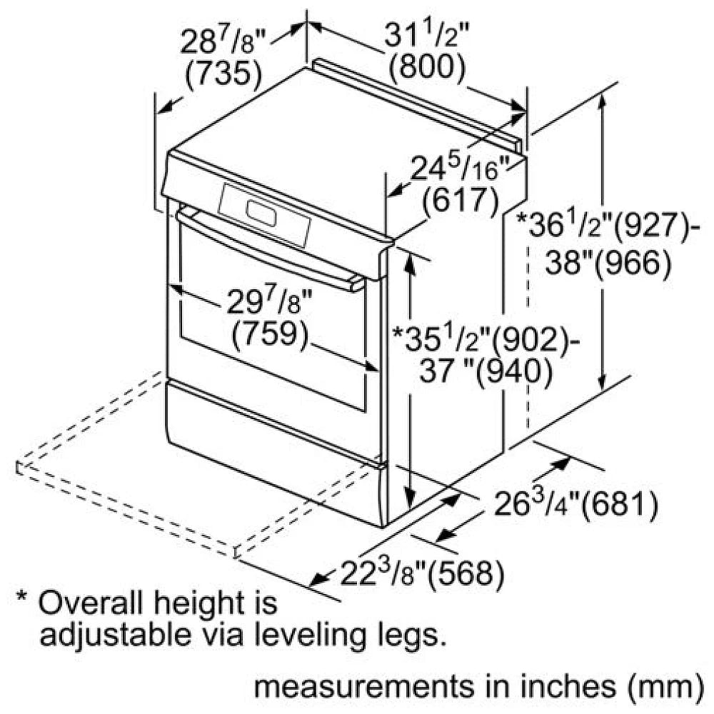 800 Series, Electric Slide-in Ranges, Stainless Steel HEI8056C
