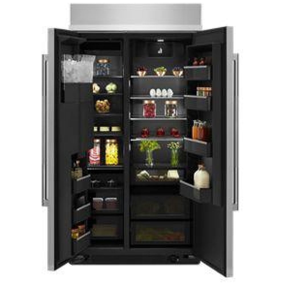 JennAir JBSS42E22L Side by Side Built In Refrigerator, 42 inch Width, ENERGY STAR Certified, Ice Dispenser (Thru Door), Stainless Steel colour