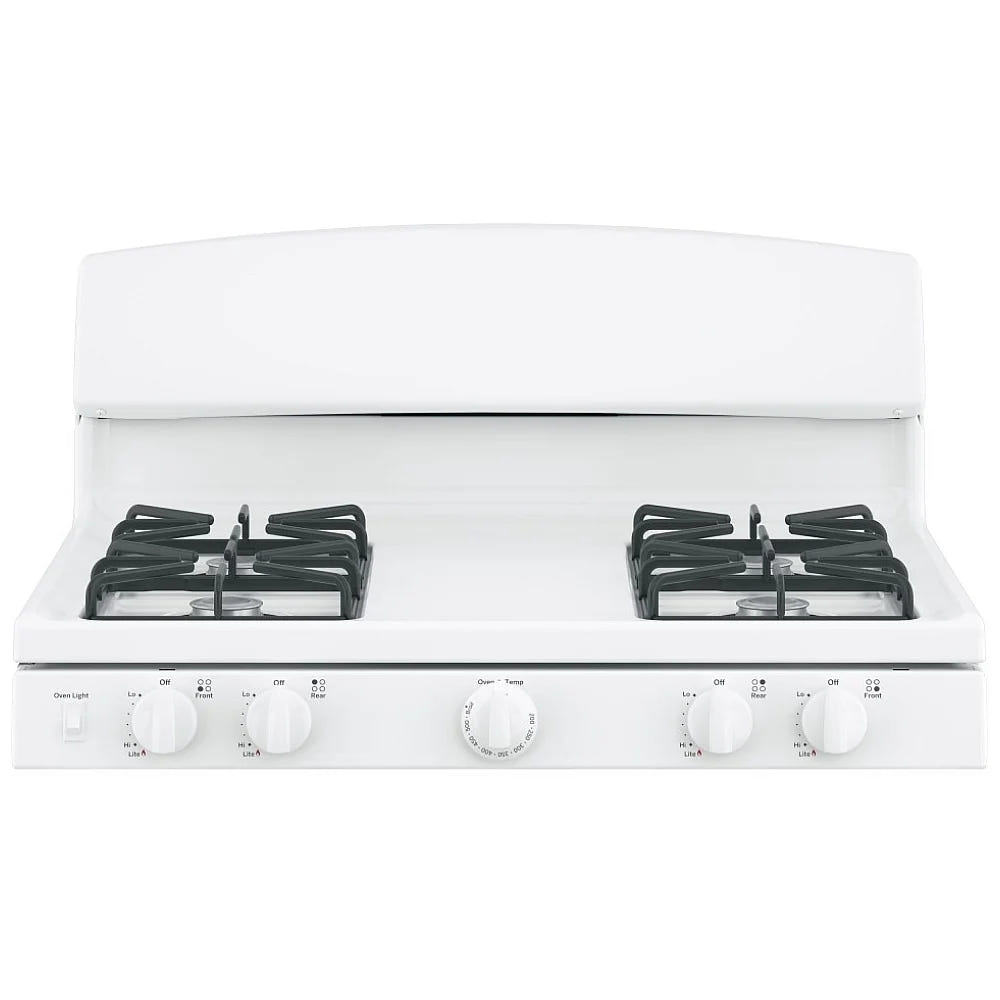 GE JCGBS10DEMWW Gas Range, 30 inch Exterior Width, 4 Burners, 4.8 cu. ft. Capacity, Broiler Drawer, 1 Oven, White colour