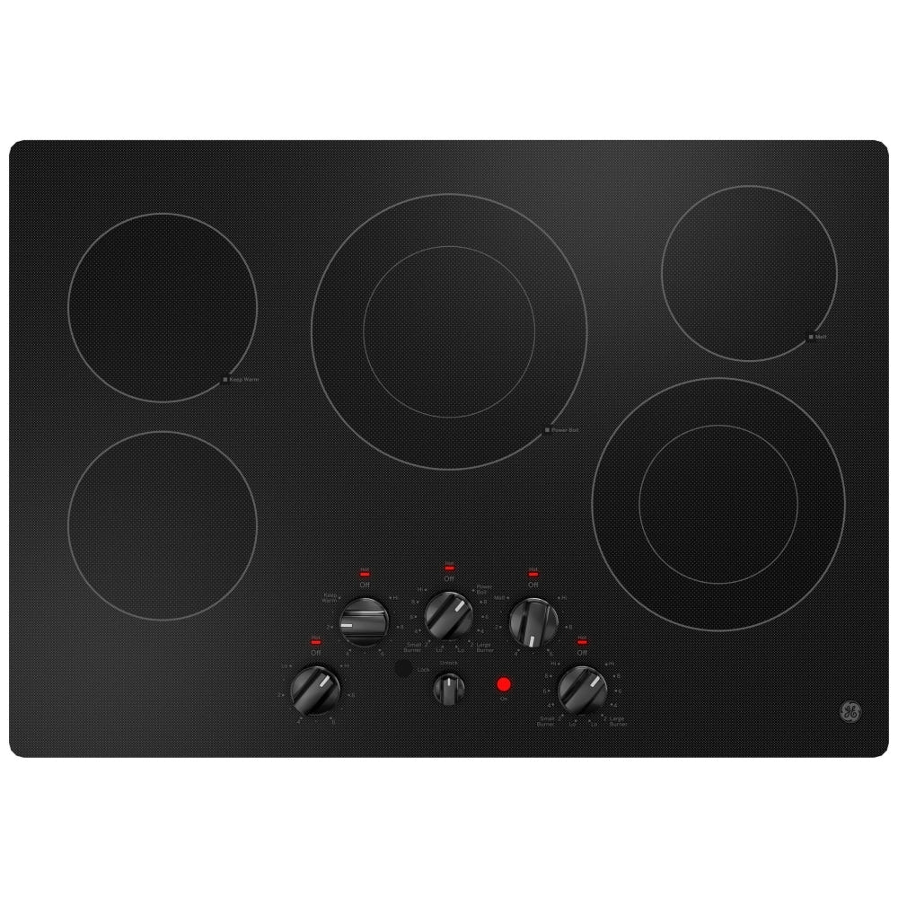 GE JEP5030DTBB Electric Cooktop, 30 inch Exterior Width, 5 Burners, Black colour