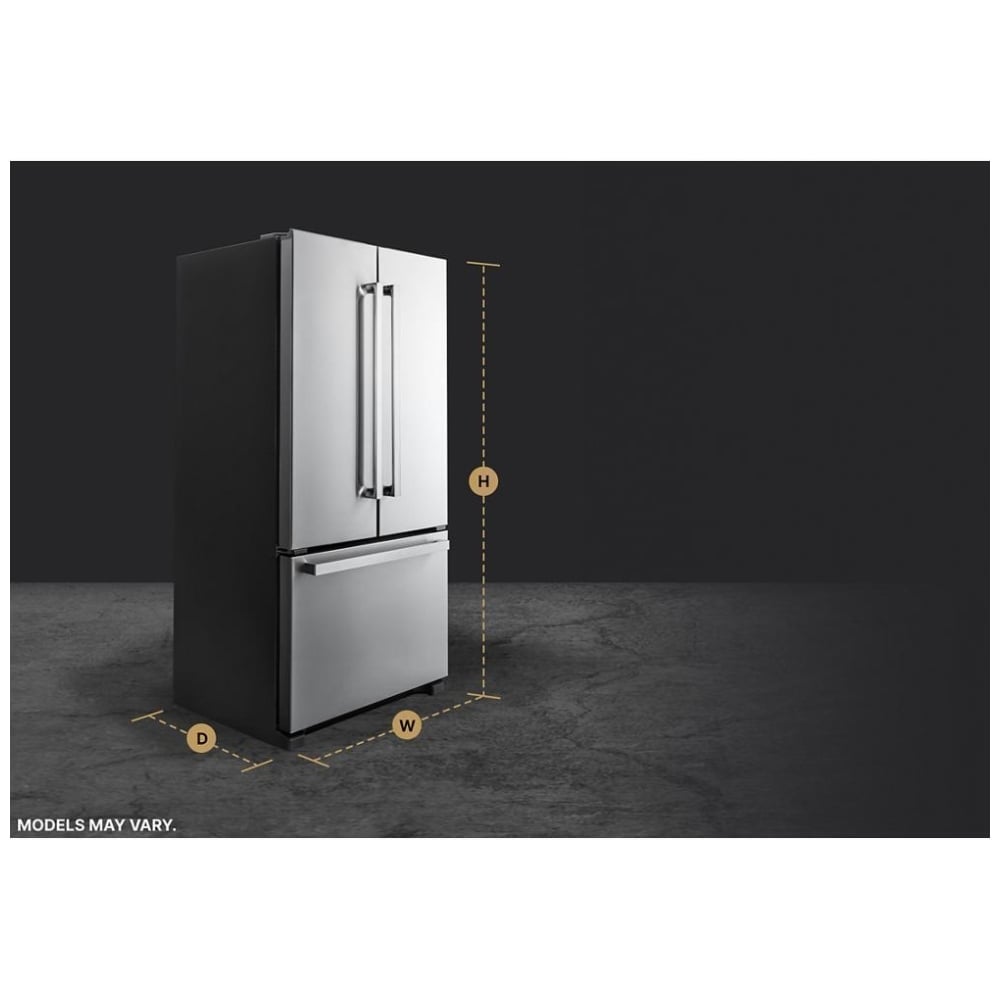 JennAir JFFCF72DKM French Door Refrigerator, 36 inch Width, 21.9 cu. ft. Capacity, Counter Depth, Water Dispenser (Interior), Ice Dispenser (Freezer Located), Stainless Steel colour